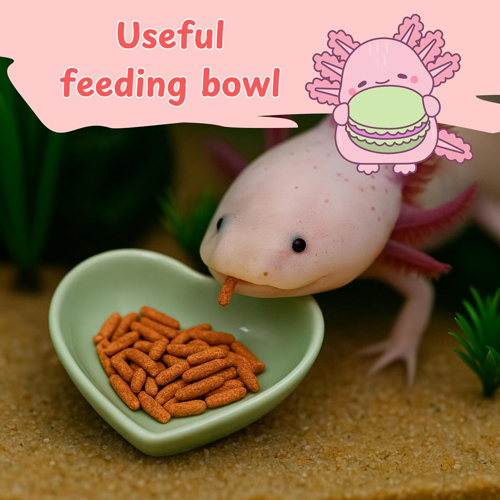 Axolotl Hammock For Aquarium with Ceramic Feeding Dish, Axolotl Hammock with Bowl, Reptile Triangle Hammocks with Tray Feeder, Axolotls Accessories For Tank, Bearded Dragon Tank Accessories (Black, S)