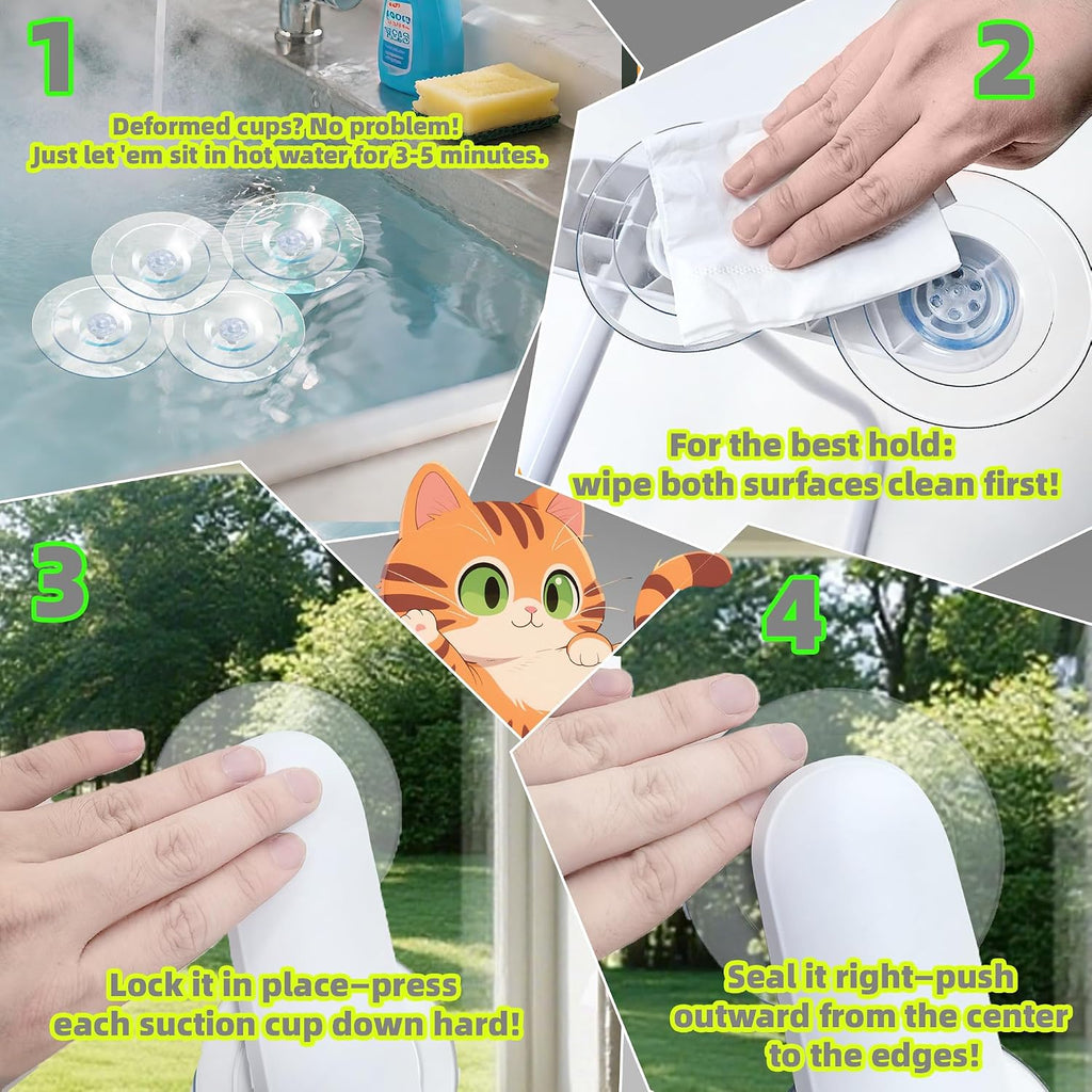 AIWIKIDE Cat Window Perch, Easy Install Bracket, Portable Wall Hammock for Indoor Cat, Grey