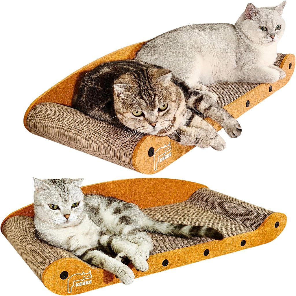 Cat Scratcher Bed 27 Inch Cat Couch Scratcher &16 Inch Cat Scratch Box with Refillable Scratch Pad Cat Scratchers for Indoor Cats Durable Extra Large Cats Lounger Furniture Protector
