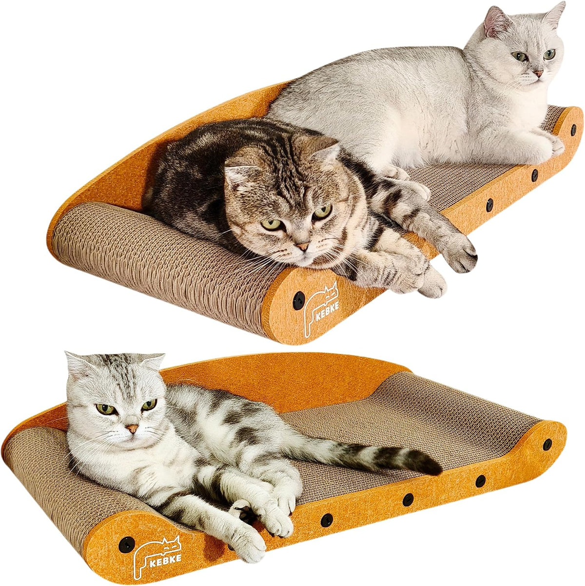 Cat Scratcher Bed 27 Inch Cat Couch Scratcher &16 Inch Cat Scratch Box with Refillable Scratch Pad Cat Scratchers for Indoor Cats Durable Extra Large Cats Lounger Furniture Protector