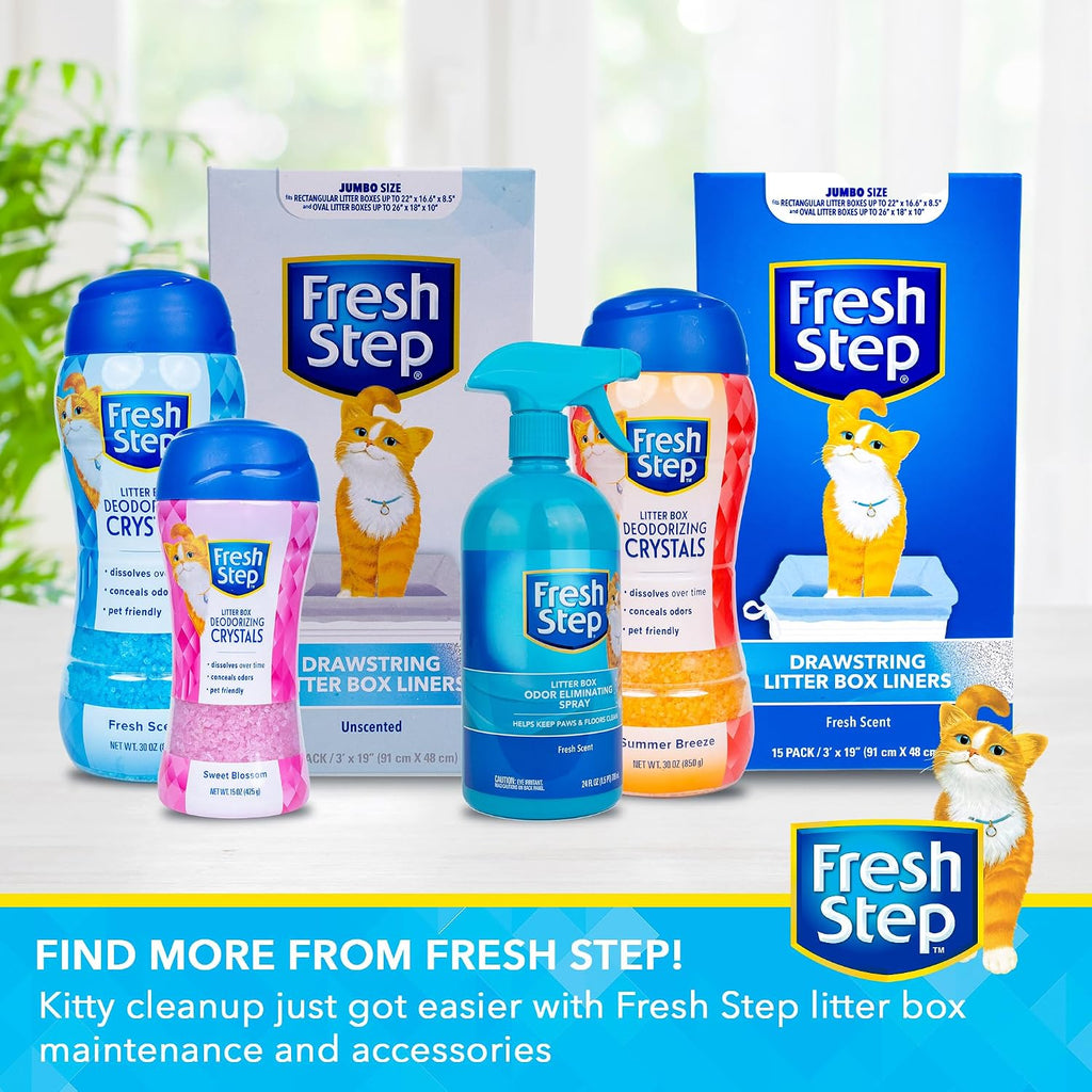 Fresh Step Drawstring Cat Litter Liners, Scented, 3 ft x 19 in, 15 Count