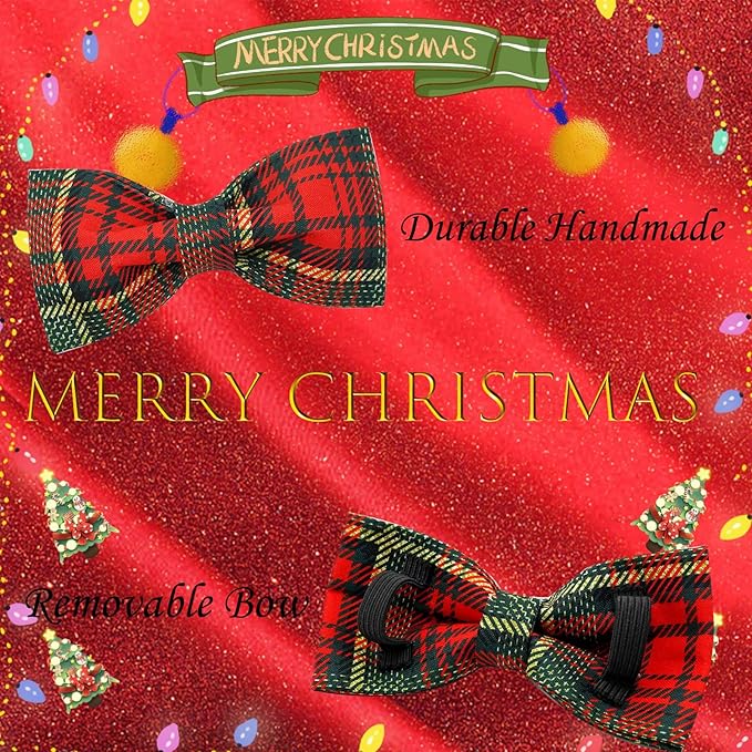 Dog Collar - Thanksgiving Turkey Dog Collar Bowtie Gift Puppy Soft Bow - Image 4
