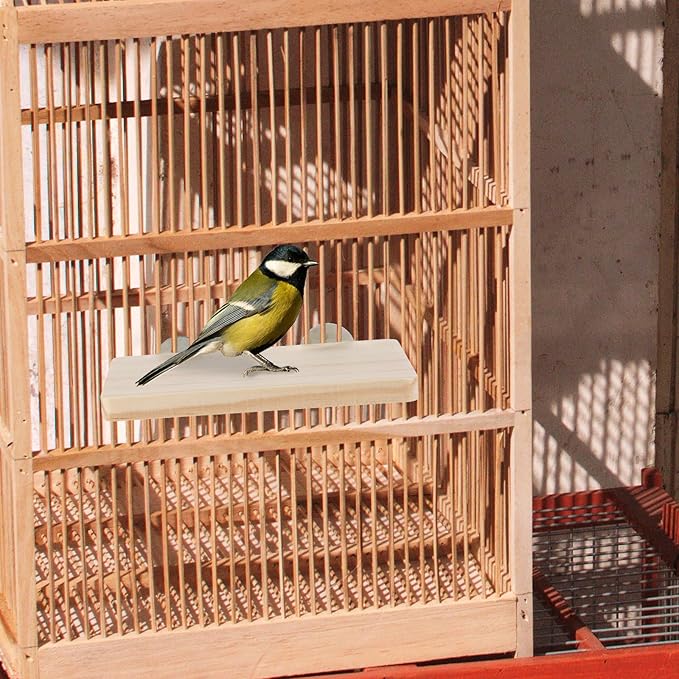 2PCS Bird Perch Platform Flat, Fan Shape and Rectangle Bird Cage Platform - Image 5