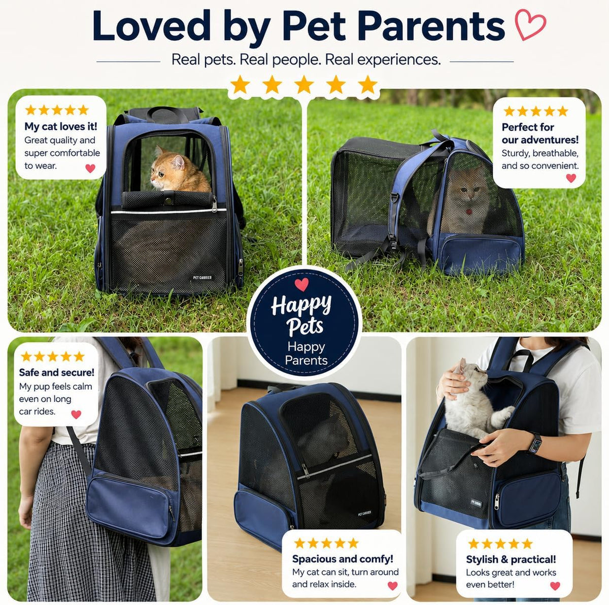 Cat Backpack，Expandable Cat Carrier Backpack, Dog Backpack Carrier and Pet Carrier Backpack, Suitable for Cats, Dogs Kitten or Small Dogs, Travel Friendly Puppy Cats Bag (Blue)