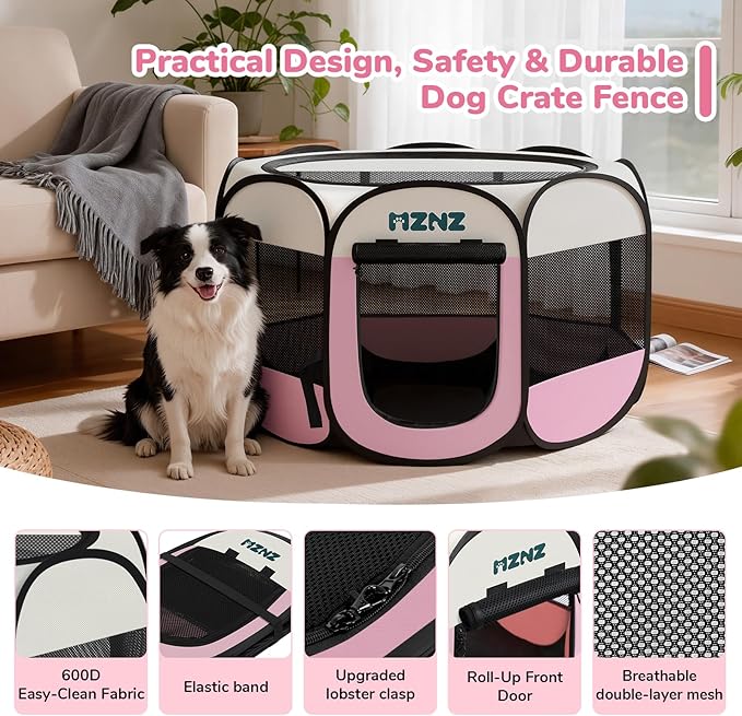 Dog Playpen, Portable Puppy Pet Crate Indoors - Image 6