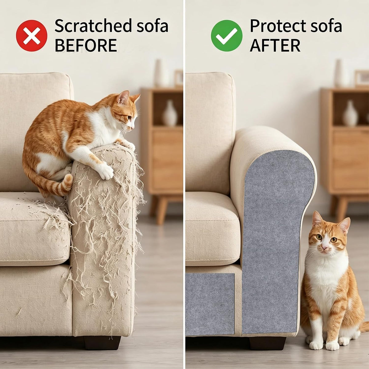 Cat Scratch Couch Furniture Protector Self-Adhesive for Walls