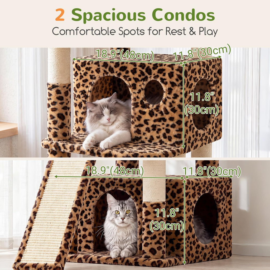 Globlazer
Heavy
Duty
Cat
Tree,
73in
Tall
Cat
Tower,
F73C,
Leopard
Print