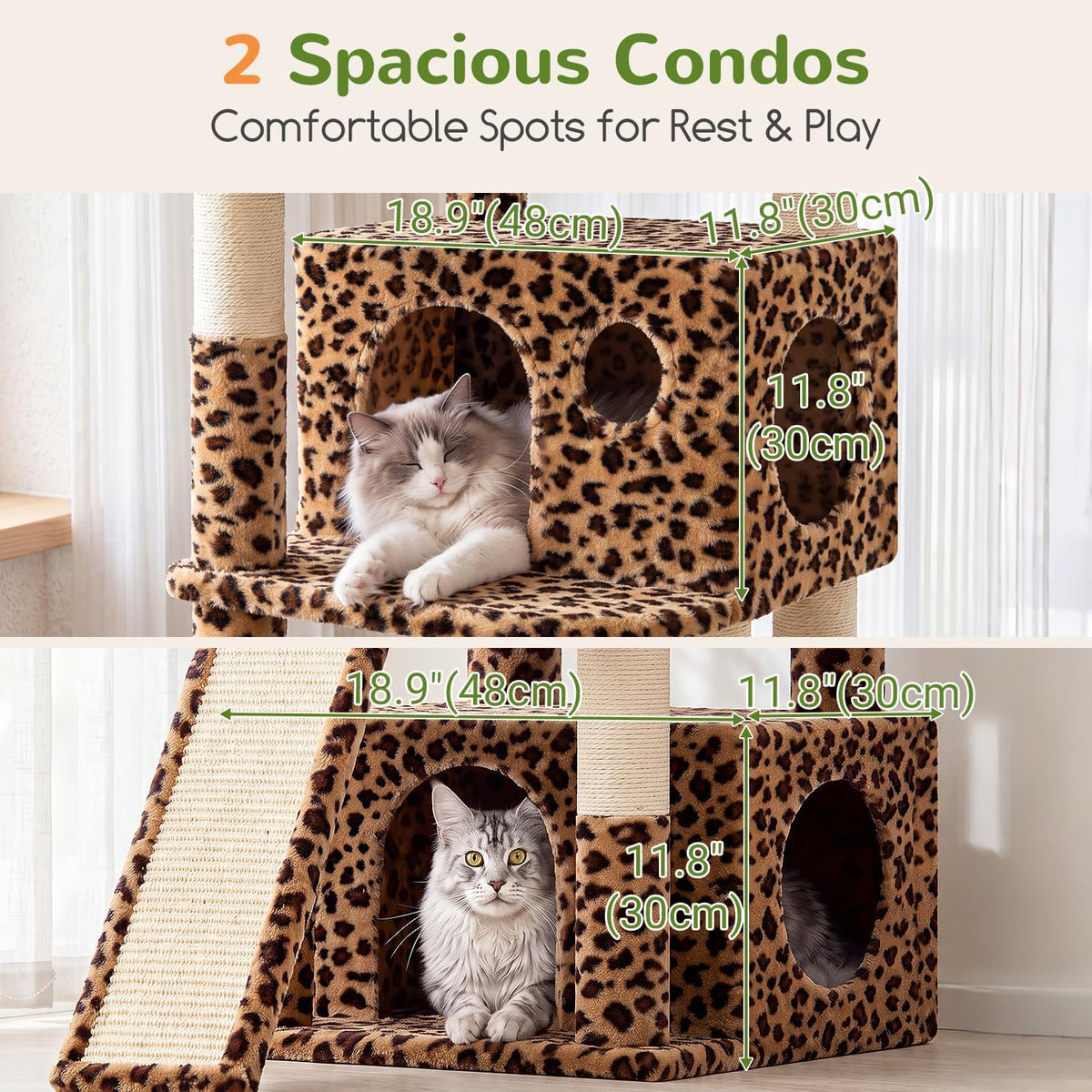 Globlazer
Heavy
Duty
Cat
Tree,
73in
Tall
Cat
Tower,
F73C,
Leopard
Print