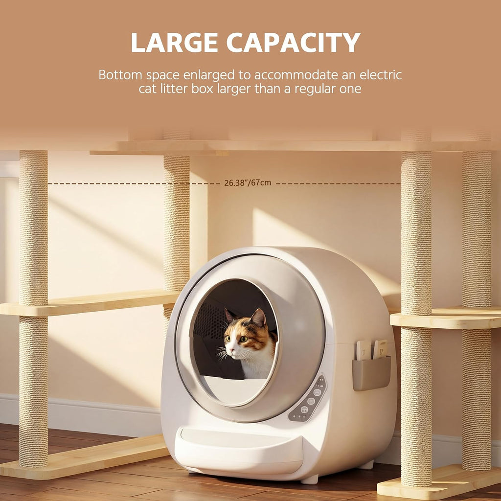 Corner Cat Tree for Automatic Litter Box, 6 Tier Cat Tower, 61''H