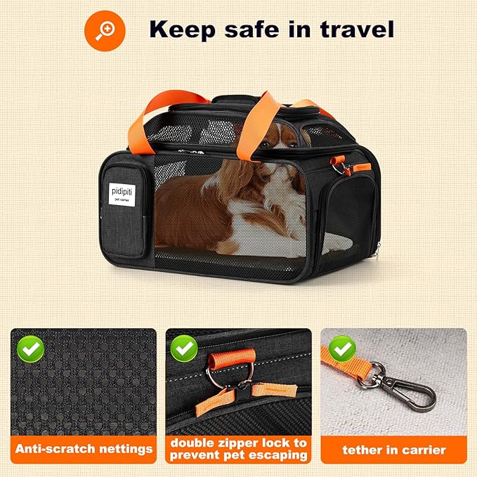 18x13.5x9 TSA Approved top and 1 Side Expandable pet Carrier - Image 5