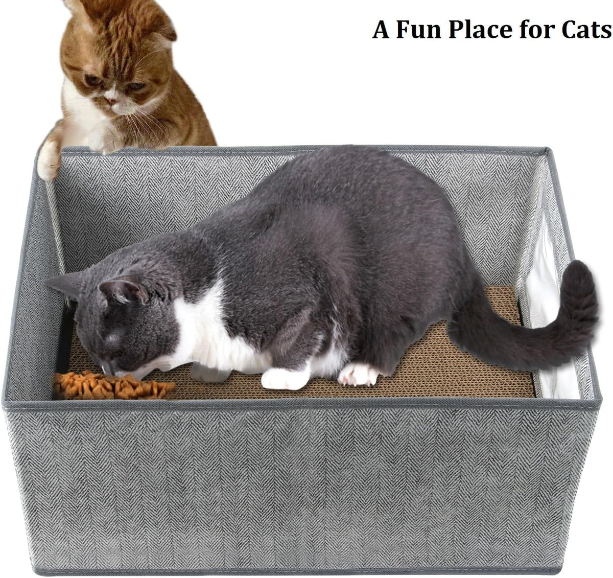 Kichwit Large Cat Scratching Pads, 3pcs Cat Scratcher Cardboard with a Box