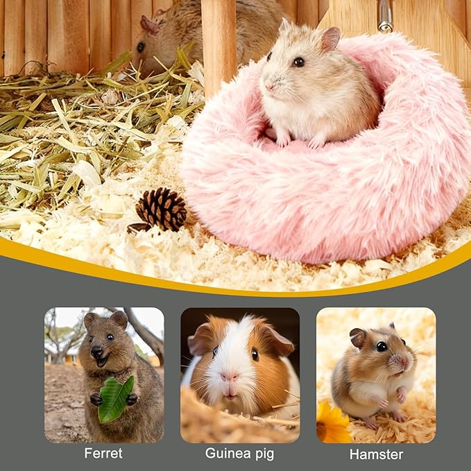 Bunny Rabbit Hideout Bed Small Animal Bedding Donut-Shaped Burrowing Pet Bed - Image 3