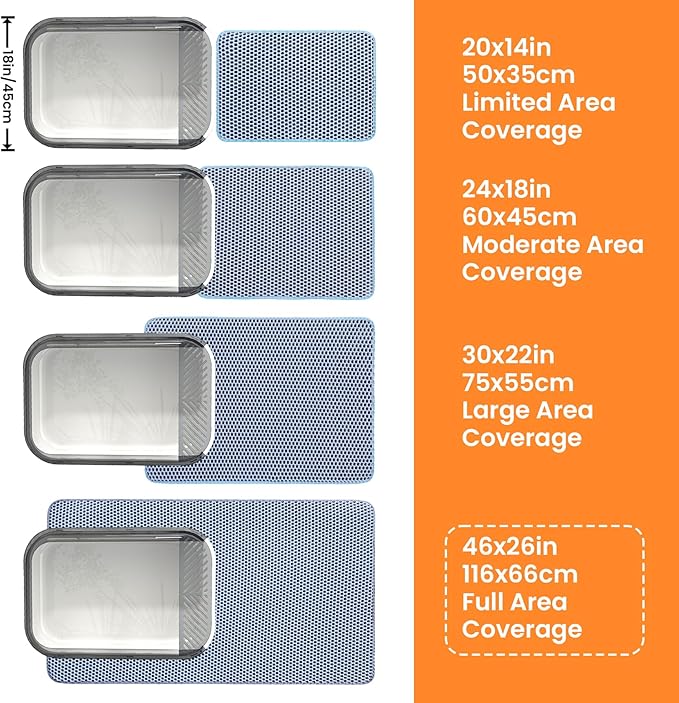 Jumbo Cat Litter Mat, 46x26 Inches Double Layer Honeycomb Litter Trapping Mat - Image 9