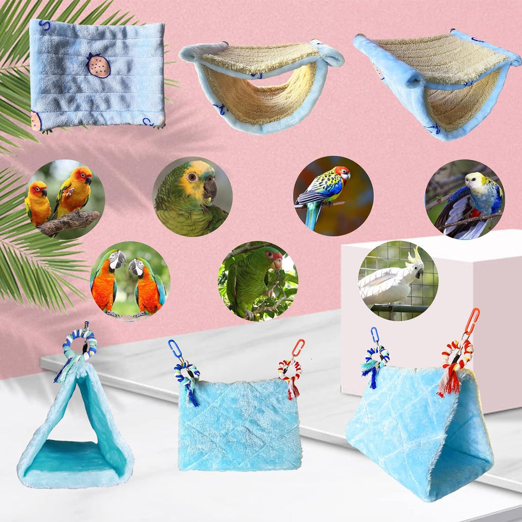 2Pcs Bird Bed for Cage Hanging Hammock Snuggle Hut Parrot Sleeping Bed Tent Toy Bird Nest Perch for Parakeet Budgies Cockatiels Cockatoo Finch Conures