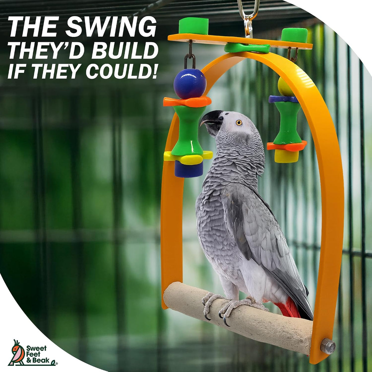Sweet Feet and Beak Whirly Bird Swing, Medium Indoor Pedicure Perch