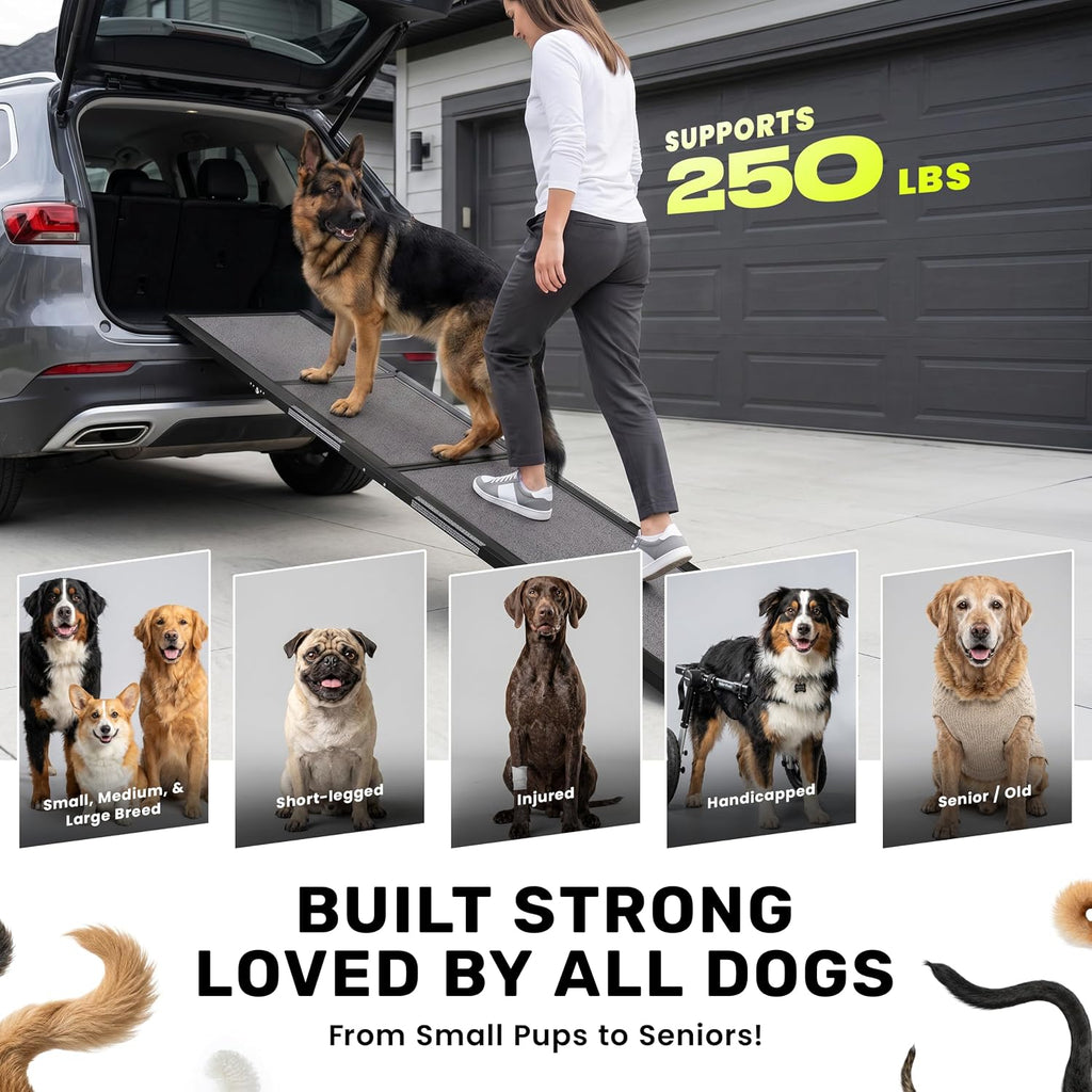 Dog Ramp for Car - 71" L x 17" W Portable Dog Ramp for Car