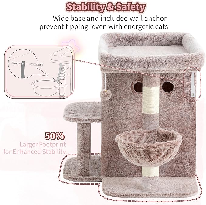 Heybly Cat Tree, 25.6-inch Cat Tower - Image 6