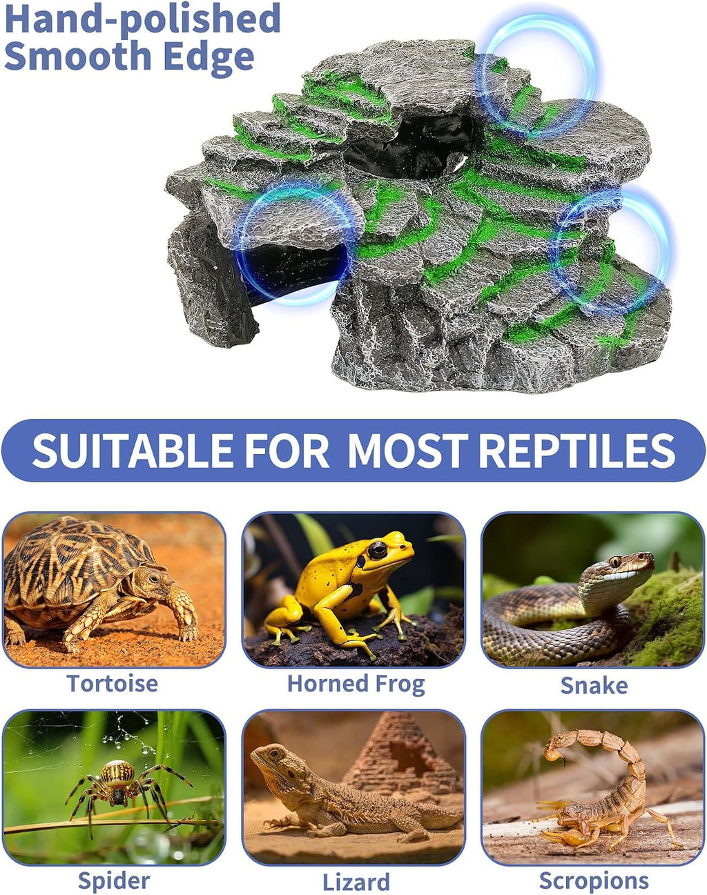 Moonorange Turtle Basking Platform Turtle Tank Decoration for Aquariums & Terrarium, Turtle, Lizard, Reptile Habitat Hideout (Black)