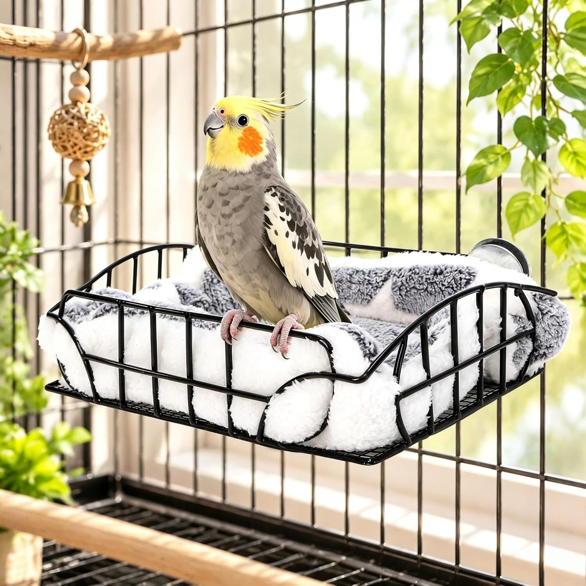 Metal Rat Cage Hanging Platform with Mat, Chew Proof