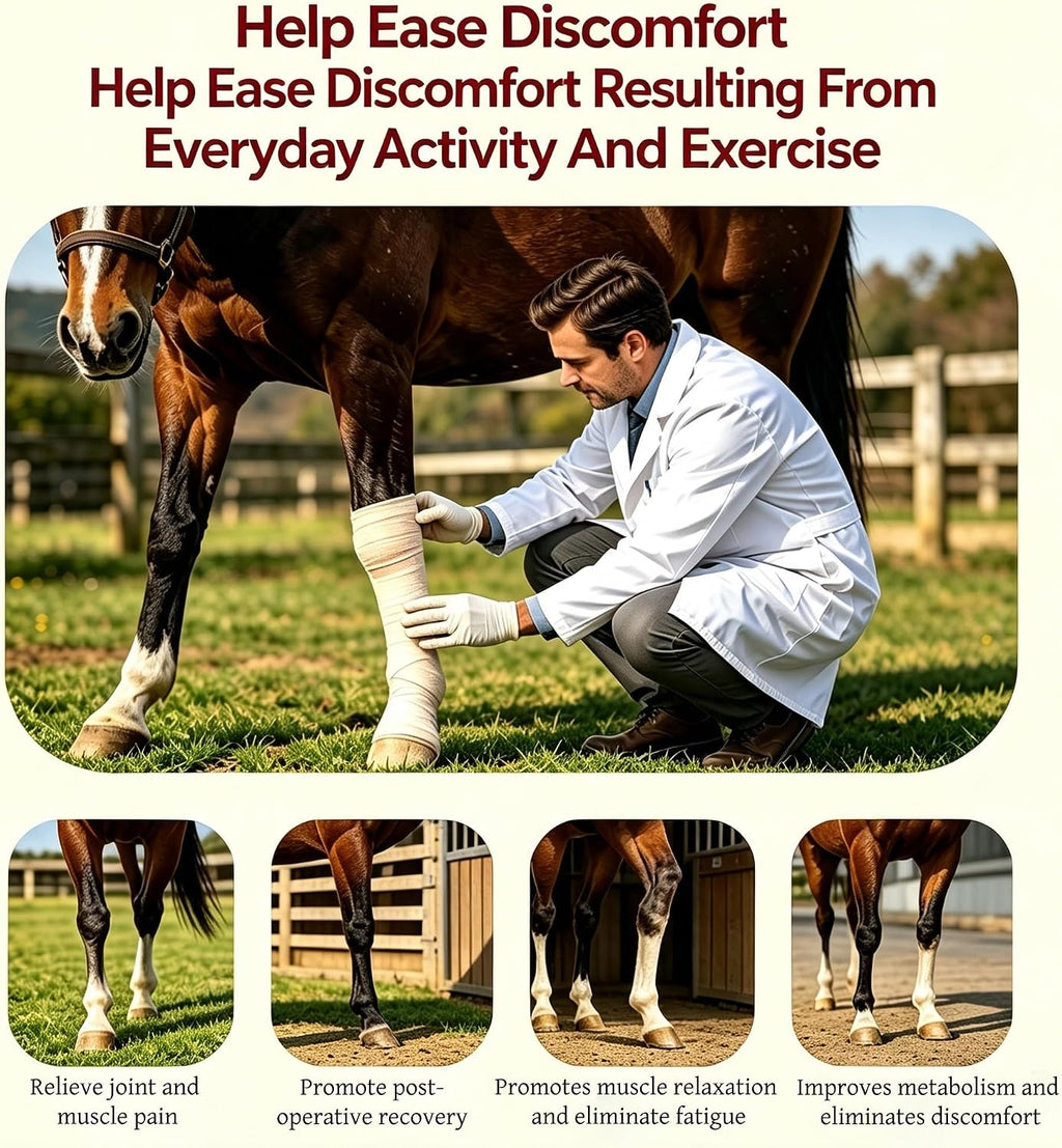 4 Modes Cordless Red Light Therapy Belt for Horse Hind Knee Brace with LCD