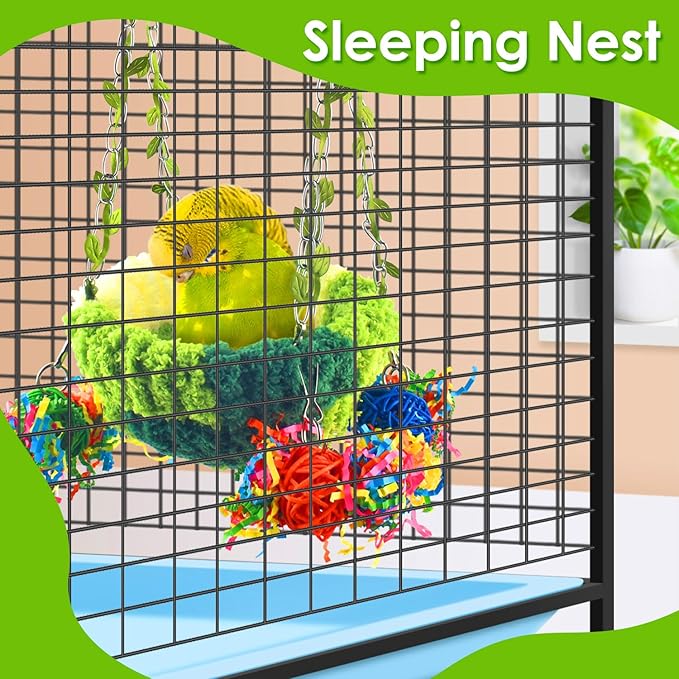 KATUMO Conure Nest, Bird Breeding Bed Cockatiel Snuggle Nest Parakeet Swing Bed - Image 6
