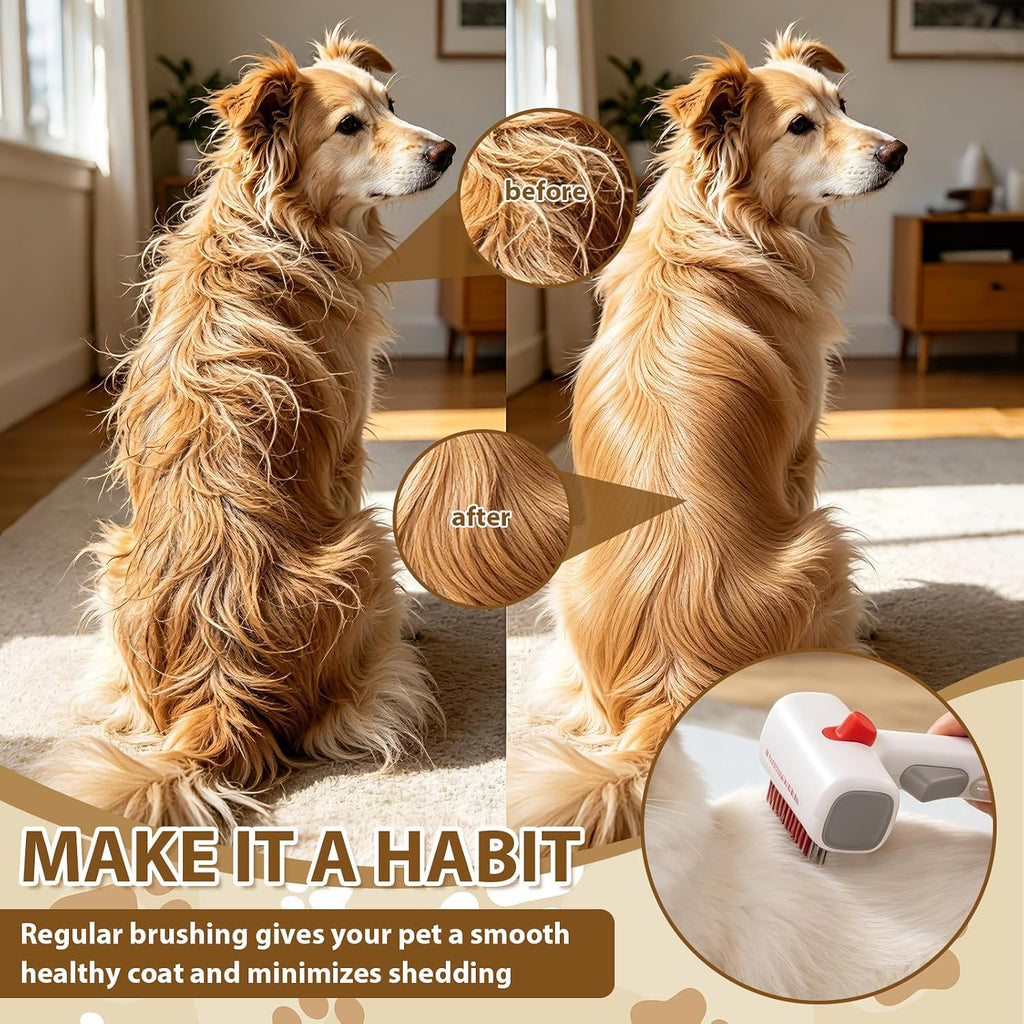 Deshedding Brush for Cats, Cat Dematting Tool, Cat Brush for Matted Fur