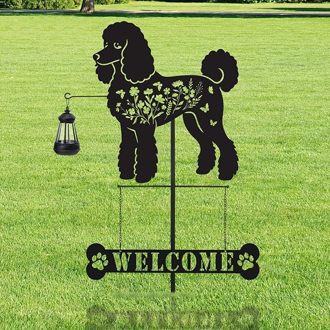 Poodle Metal Garden Stakes Yard Decor by RNGMSI