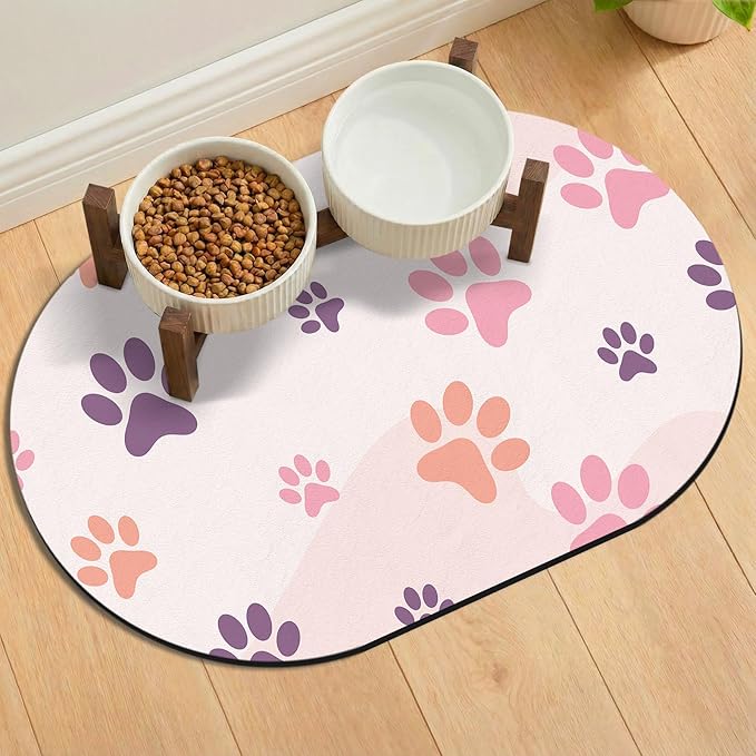Cat Food Mat 24''x16'', Absorbent Cat Mats by METEOROCK
