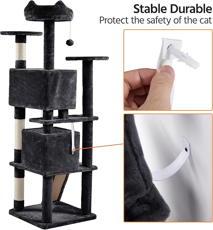 Yaheetech Multi-Level Cat Tree for Large Cats, - Image 9