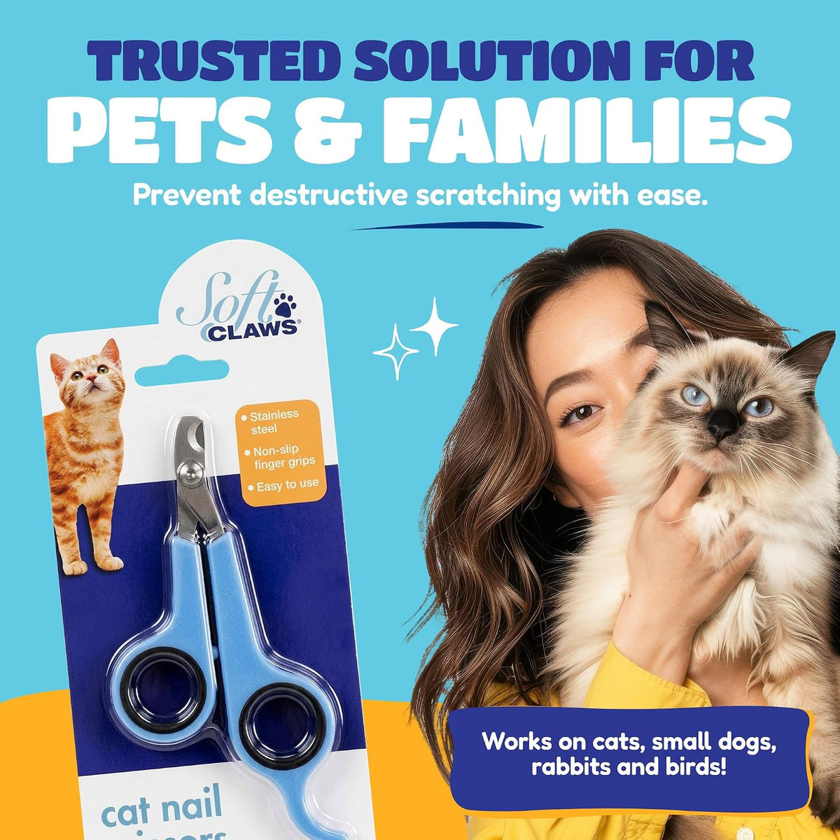 Soft Claws Nail Caps with Nail Scissors for Medium Cats – (40 Caps, Pink) - Veterinarian-Developed | Protects Furniture & Skin - Easy to Apply, Long-Lasting Anti-Scratch Soft Cat Claw Covers