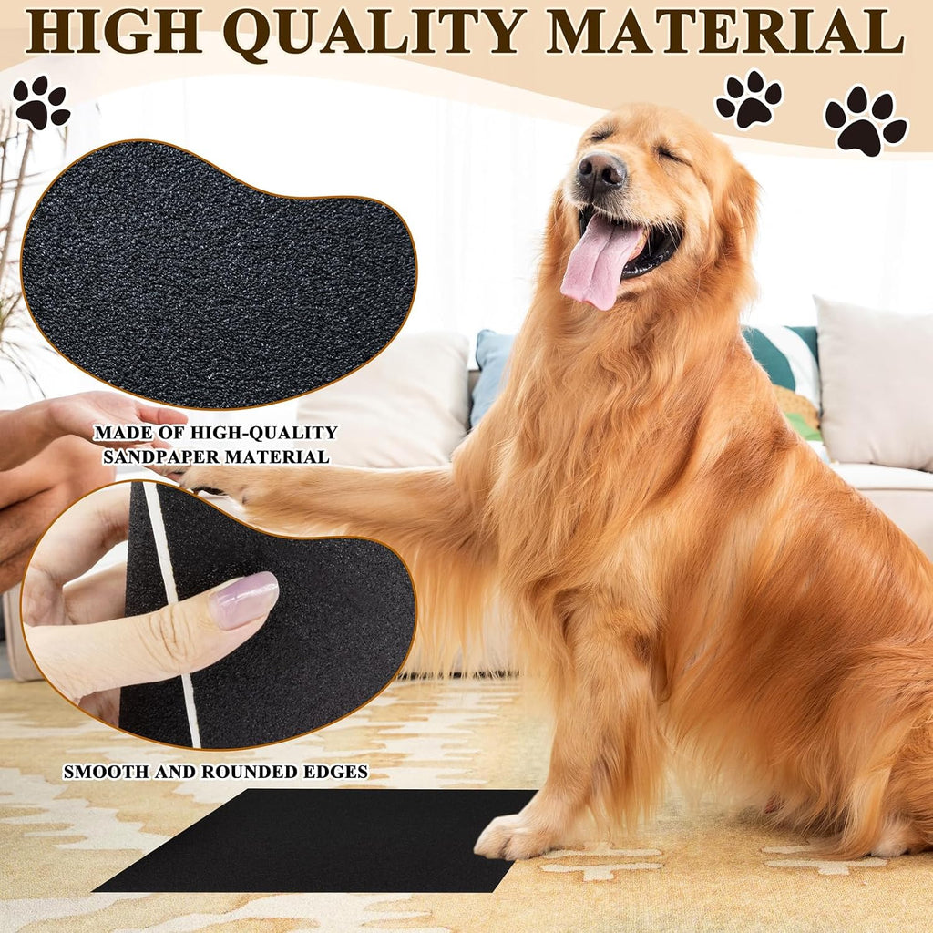9 Pcs Dog Nail File Scratcher Self-Adhesive Replacement Sandpaper for Dog Scratch Pad Nail Files for Pet Manicure & Pedicure, Litter Box, Furniture or Any Flat Surface (9.2''x11.2'')
