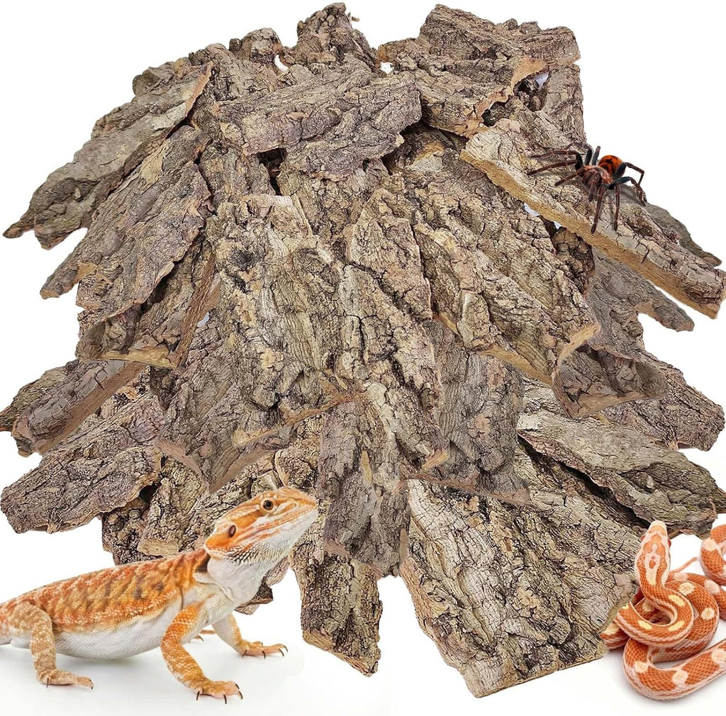 Reptile Cork Bark Bedding,Bulk 1.4 LB Natural Cork Flats for Terrarium,M