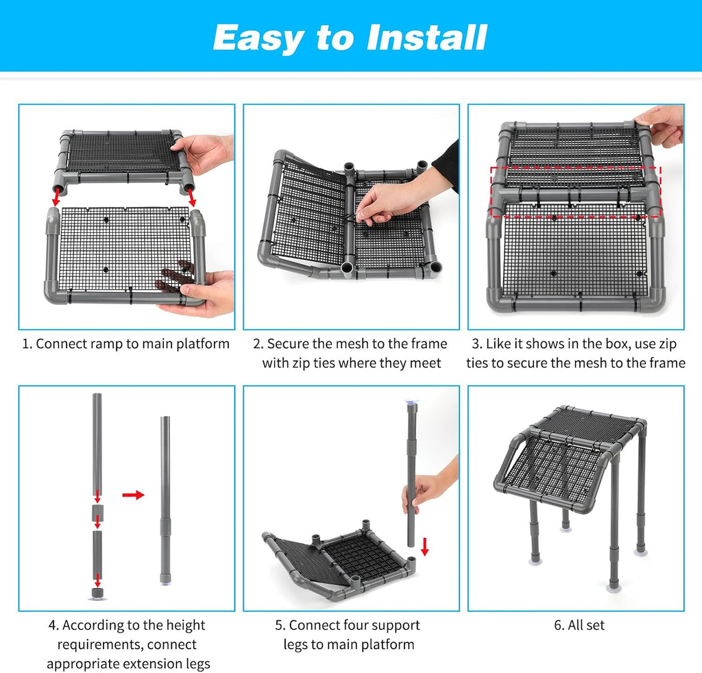 SKARUS Standing Turtle Basking Platform for 15-90 Gallon Tanks