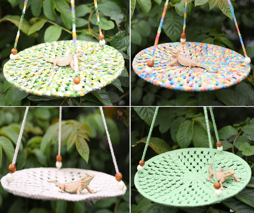 Reptile Hammock Swing Bearded Dragon Guinea Pig Rest Bed Habitats Supplies Climbing Terrarium for Lizard Leopard Gecko Parrots Parakeet Cockatiel Rats Snake Hamster Squirrel Chameleon Small Birds