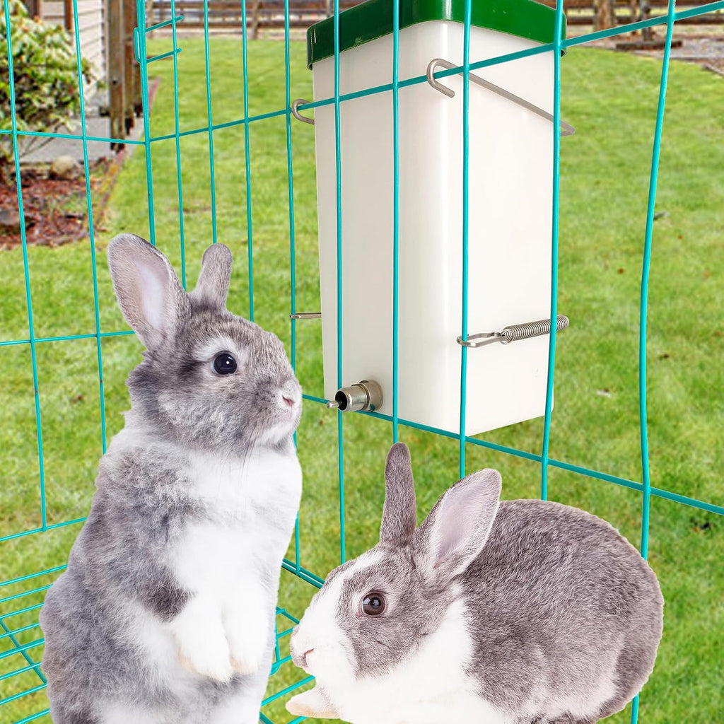 Metal Automatic Rabbit Nipple Waterer Chicken Watering System Silicone Washers and Escape-Proof Cage Door Spring Latches for Small Pets