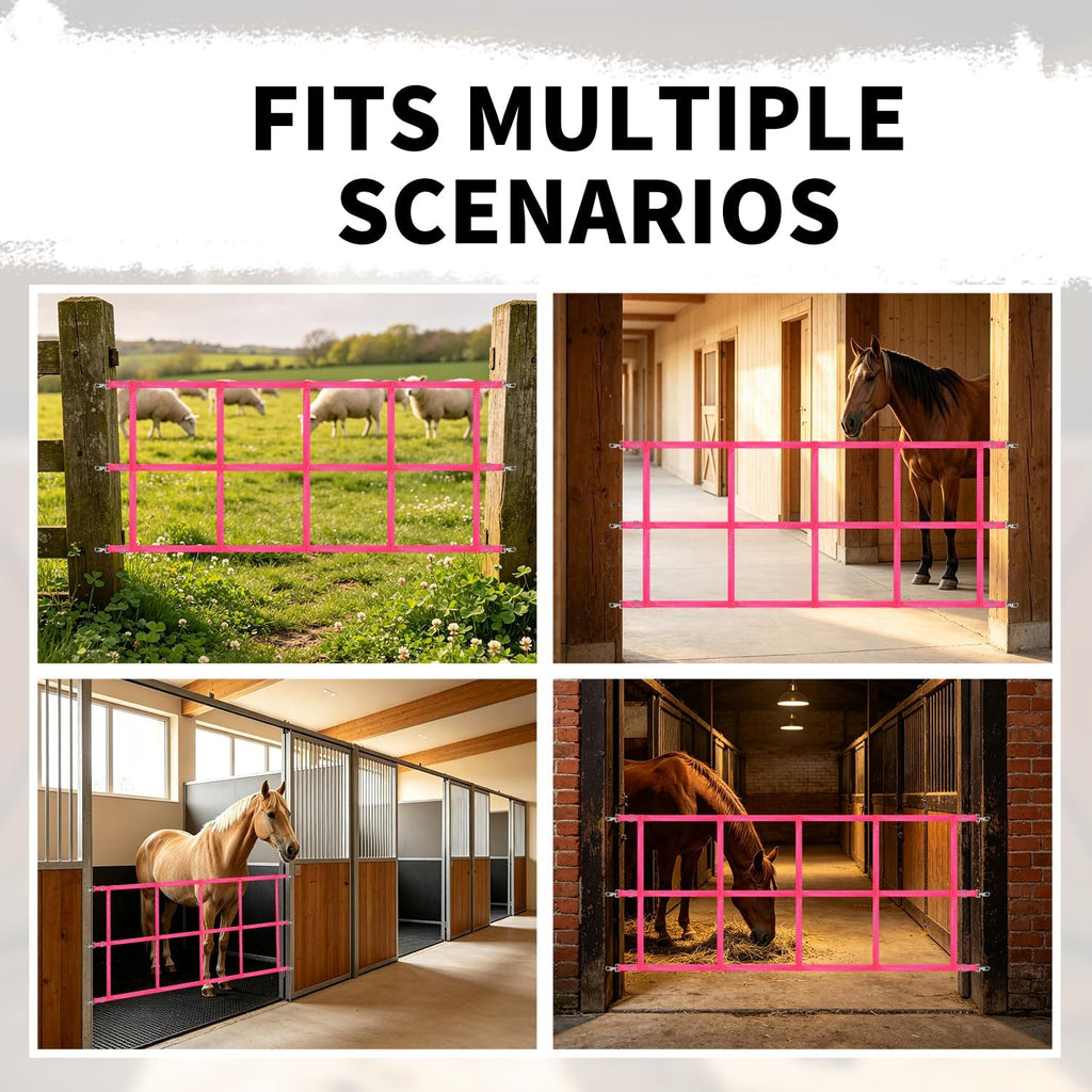 48" x 20" Stall Guards for Horses with Adjustable Straps and Hardware (Pink)