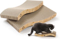 Reversible Wave Cat Scratcher for Indoor Cats - Cat Scratching Board, Horizontal Cat Scratch Pad Lounger with Reversible Usability and Extra Comfort for Lounge(2Pack, Oak)