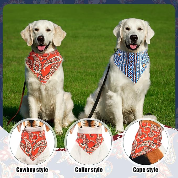 Aliceset 180 Pcs Paisley Dog Bandana Bulk Retro Bandanas - Image 4