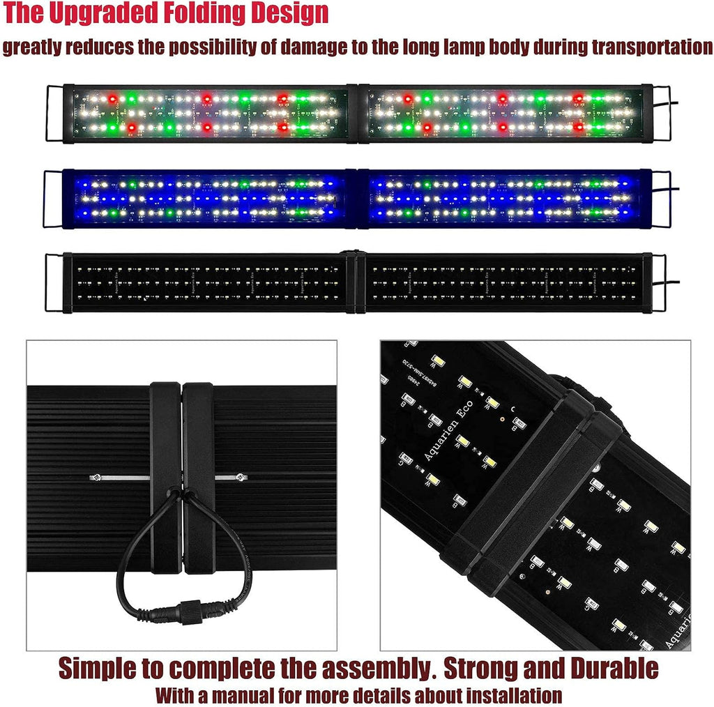 Upgraded Aquarium Light 11 to 78 inch Full Spectrum Fish Tank Light