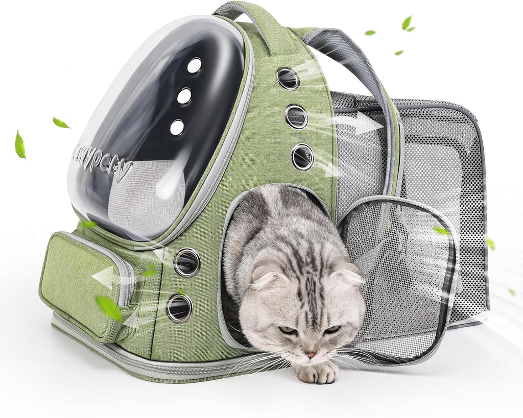 Cawypety Expandable Cat Backpack Large Space Cat Bubble Backpack Carrier