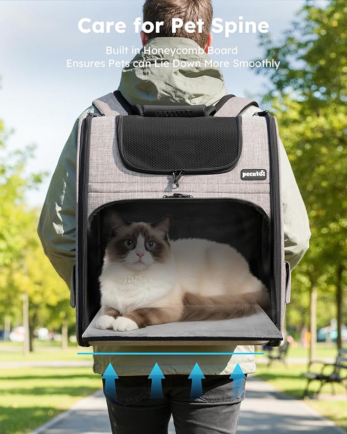 Pecute Cat Backpack Carrier XL, ExpandablePet Backpack - Image 8