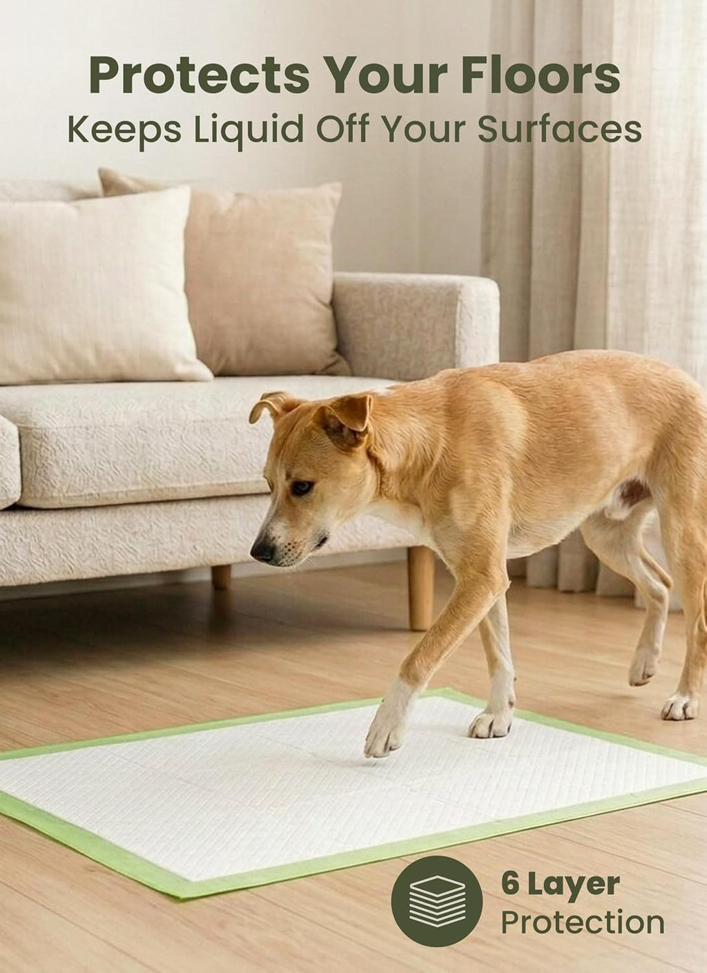 Pogi's Dog Pee Pads with Adhesive Tabs, Large 24 x 24 in, 20 Pads
