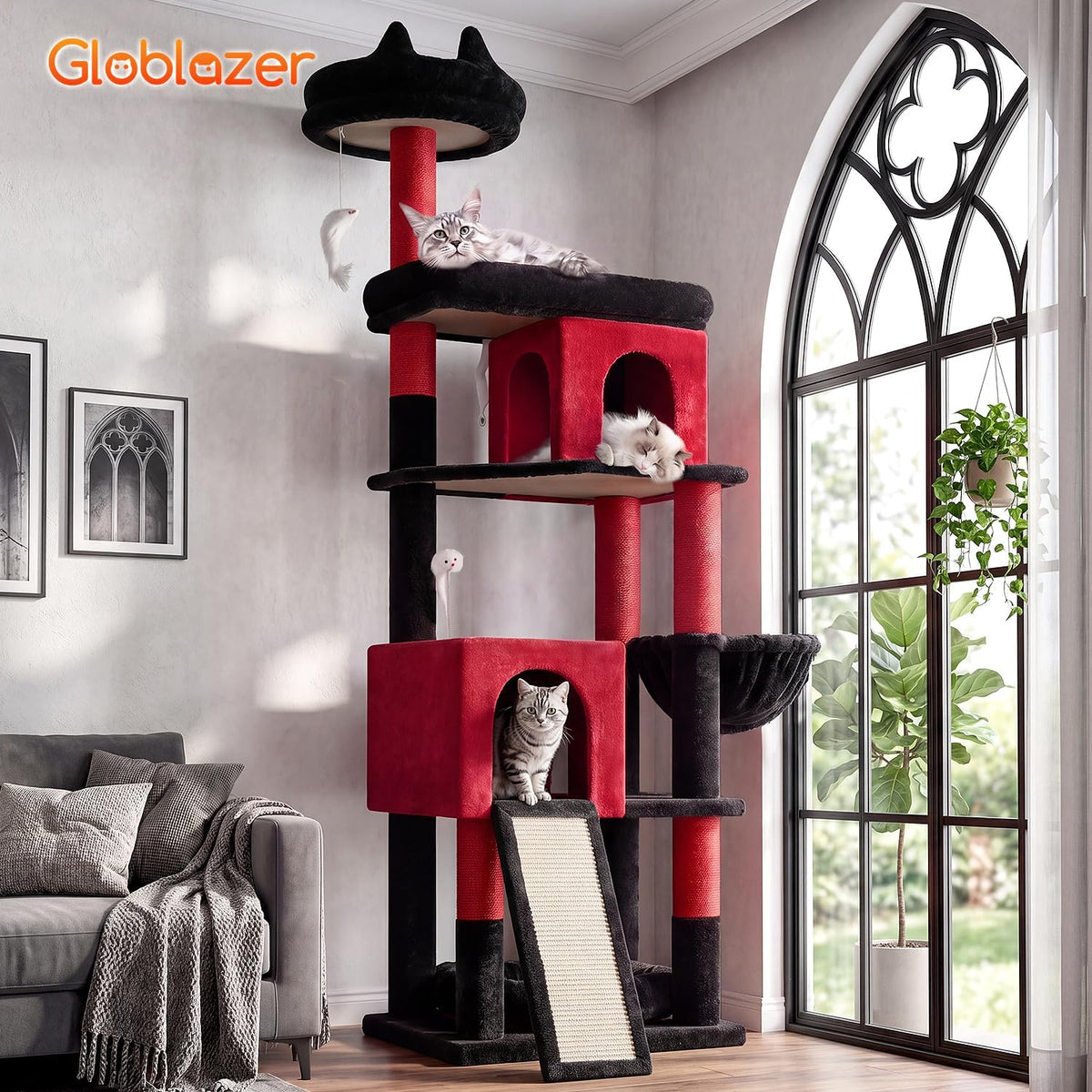 Globlazer S72 Heavy Duty Gothic Cat Trees for Large Cats 20 lbs+, Goth