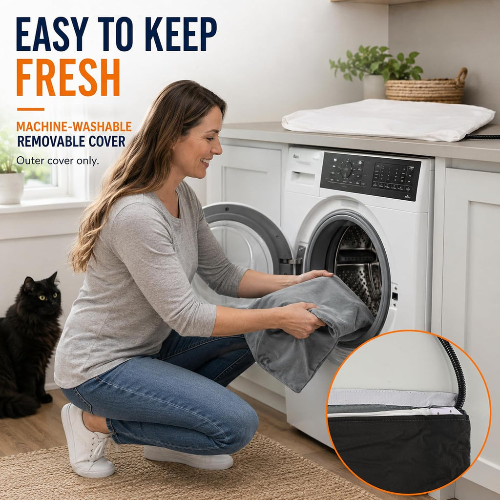 PETNF Outdoor Heated Pet Pad with Adjustable Temperature Control Box, Waterproof Heating Mat with Chew-Resistant Cord & Overheat Protection for Cats, Small Dogs & Feral Cat House, 20" x 16", Gray