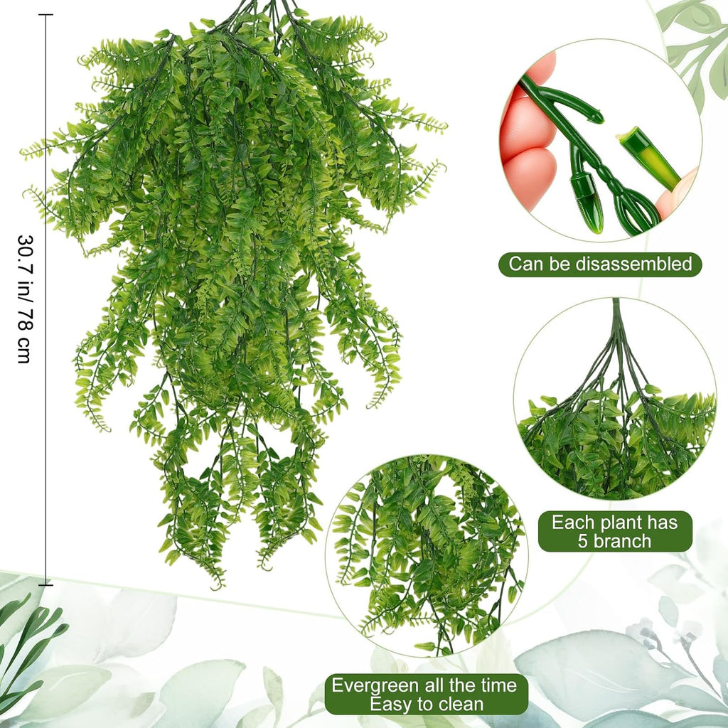 Suncalla Reptile Plants for Terrarium Bearded Dragon Includes Moss Bark Hanging Plant Vines Artificial Leaves Flexible Vines Jungle Climbing Branch for Leopard Gecko Tank Decor