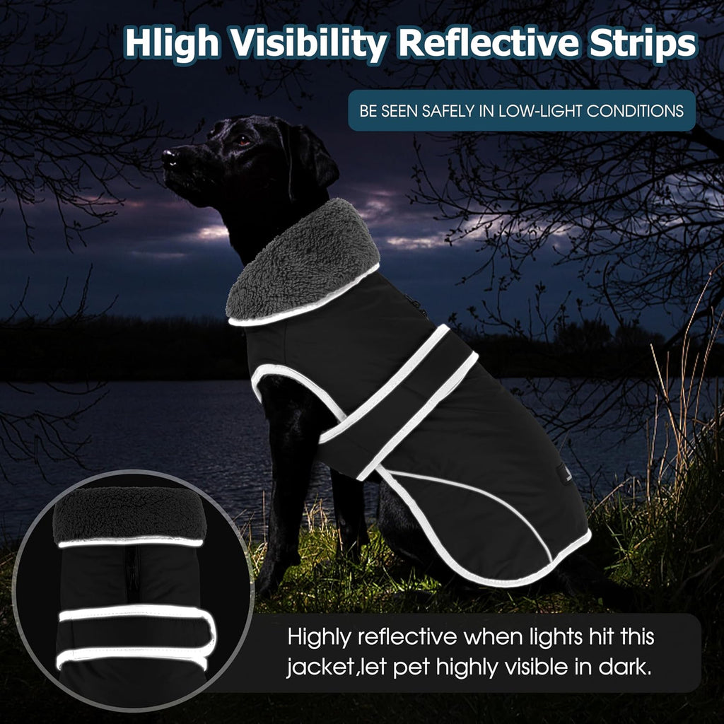 Dogcheer Dog Winter Coat, Waterproof Dog Jacket with Zipper Leash Opening