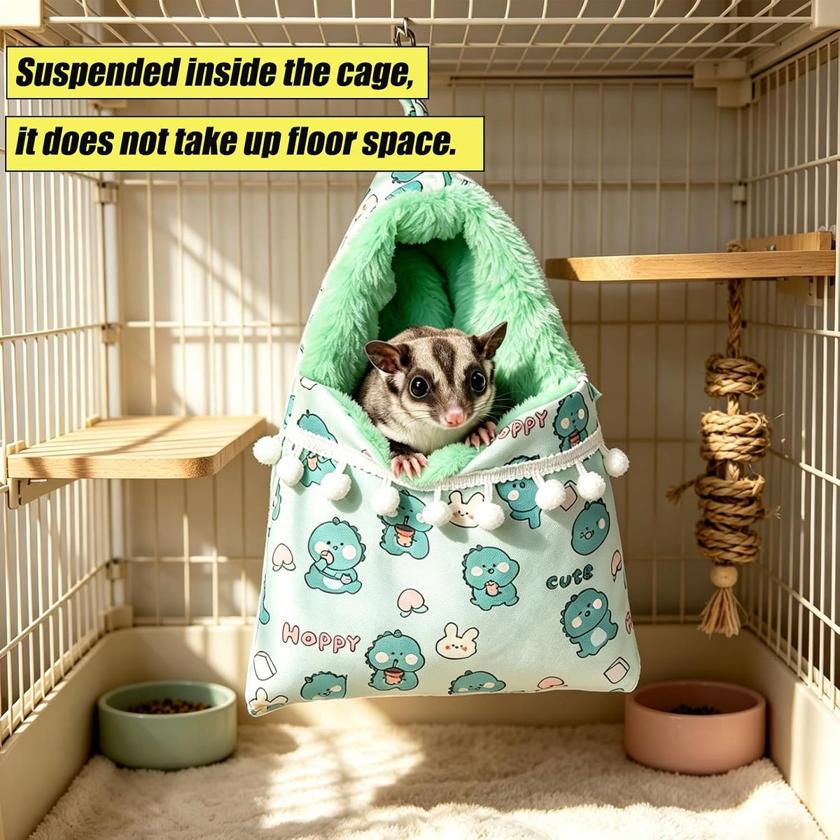 2 Pcs Sugar Gliders Sleeping Pouch Bag, Nest Bed For Small Animals (Bed)