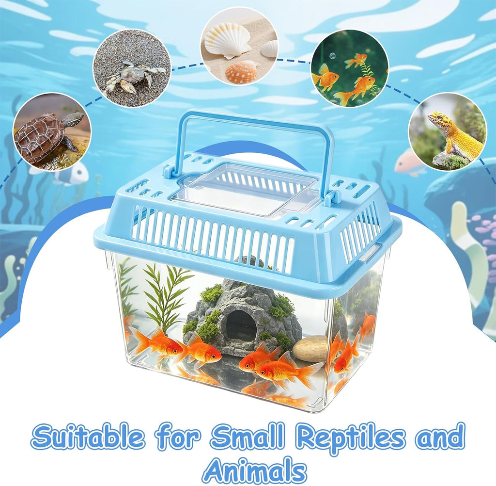 10Pcs Reptile Terrariums Carrier Cage with Lids Handle