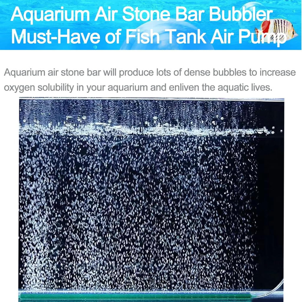 Aquarium Air Stones 14 Inch Air Stones for Aquariums Large with 5 Pcs Square Oxygen Diffuser Long Bubble Release Mineral Airstones for Fish Tank Pumps DWC Bucket Reservoir Pond