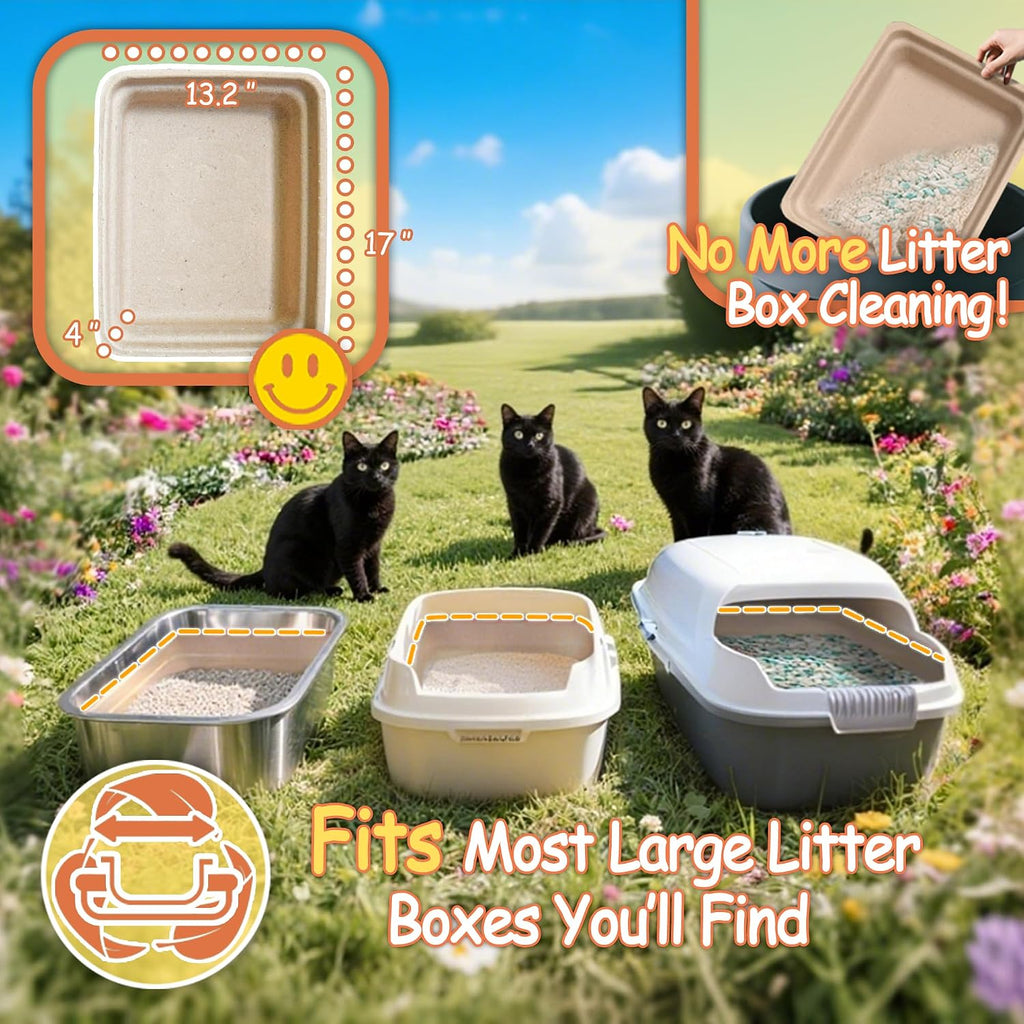 Disposable Litter Boxes for Cats Leak-Proof: 3/6/9/20/32-Pack Odor Control